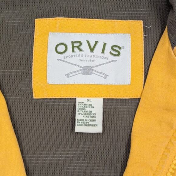 Vintage Orvis Raincoat Jacket Mens XL Yellow Hooded - Picture 4 of 10